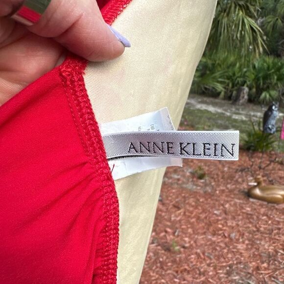 Ann Klein Red Sexy Vintage Twist Back Swimsuit Size 10 - Picture 8 of 11